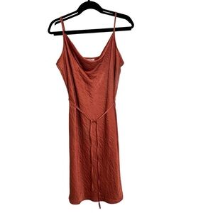 Maurices Women’s XL Rust Cowl Neck Satin Slip Mini Dress